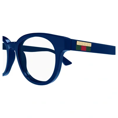 Gucci Round Eyeglasses GG0769o-004-50 Full Rim Blue Frame Transparent Lenses 3