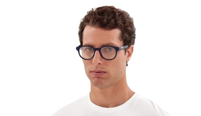 Gucci Round Eyeglasses GG0769o-004-50 Full Rim Blue Frame Transparent Lenses 4