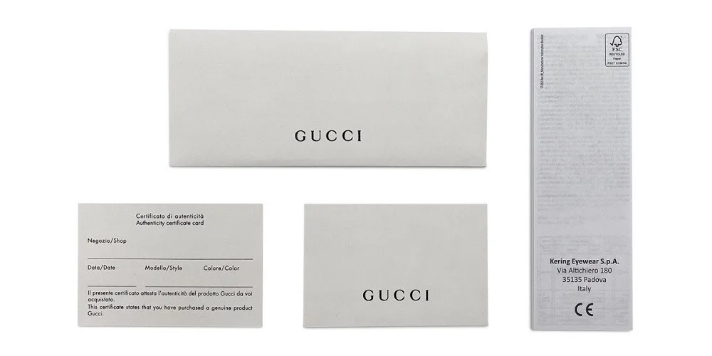 Gucci Round Eyeglasses GG1232oA-003 Black Silver Frame Transparent Lenses 4