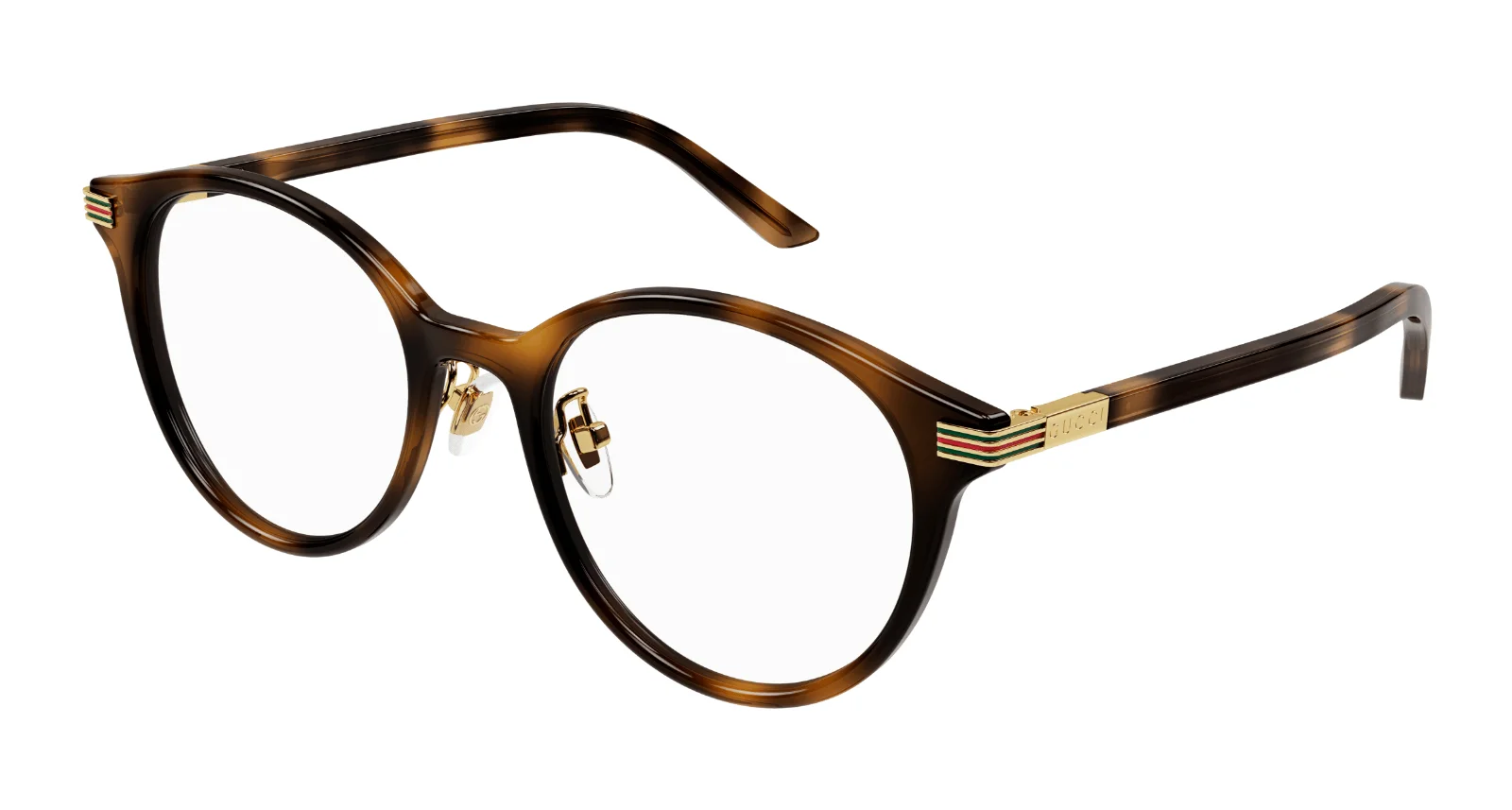 Gucci Round Eyeglasses GG1454oK-002 Havana Frame Transparent Lenses