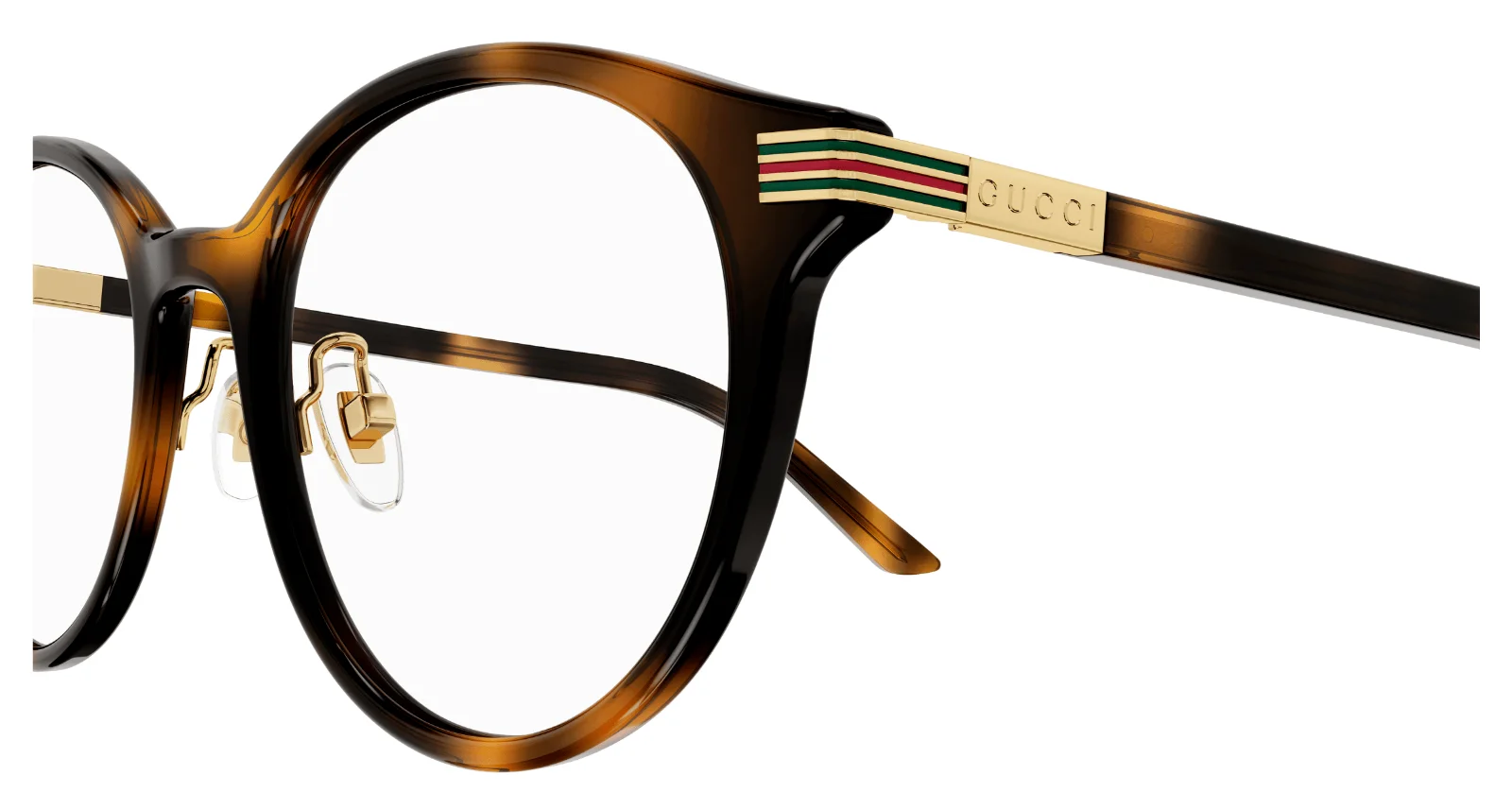 Gucci Round Eyeglasses GG1454oK-002 Havana Frame Transparent Lenses 2