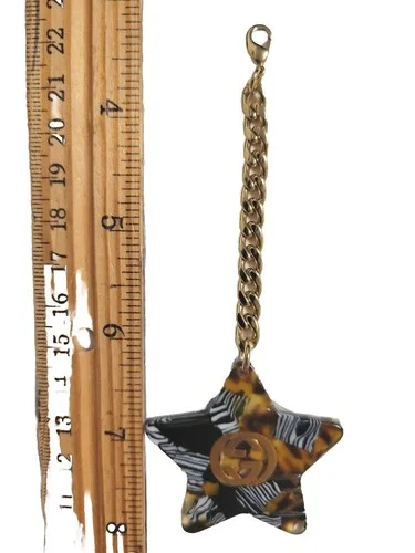 Gucci Star Pendant Charms Eyeglasses Bags Necklace Earrings DIY Gold Brown 3
