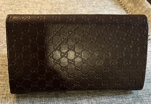 Gucci Sunglass/Eyeglass Case Foldable Brown Embossed Snap Closure w/cloth