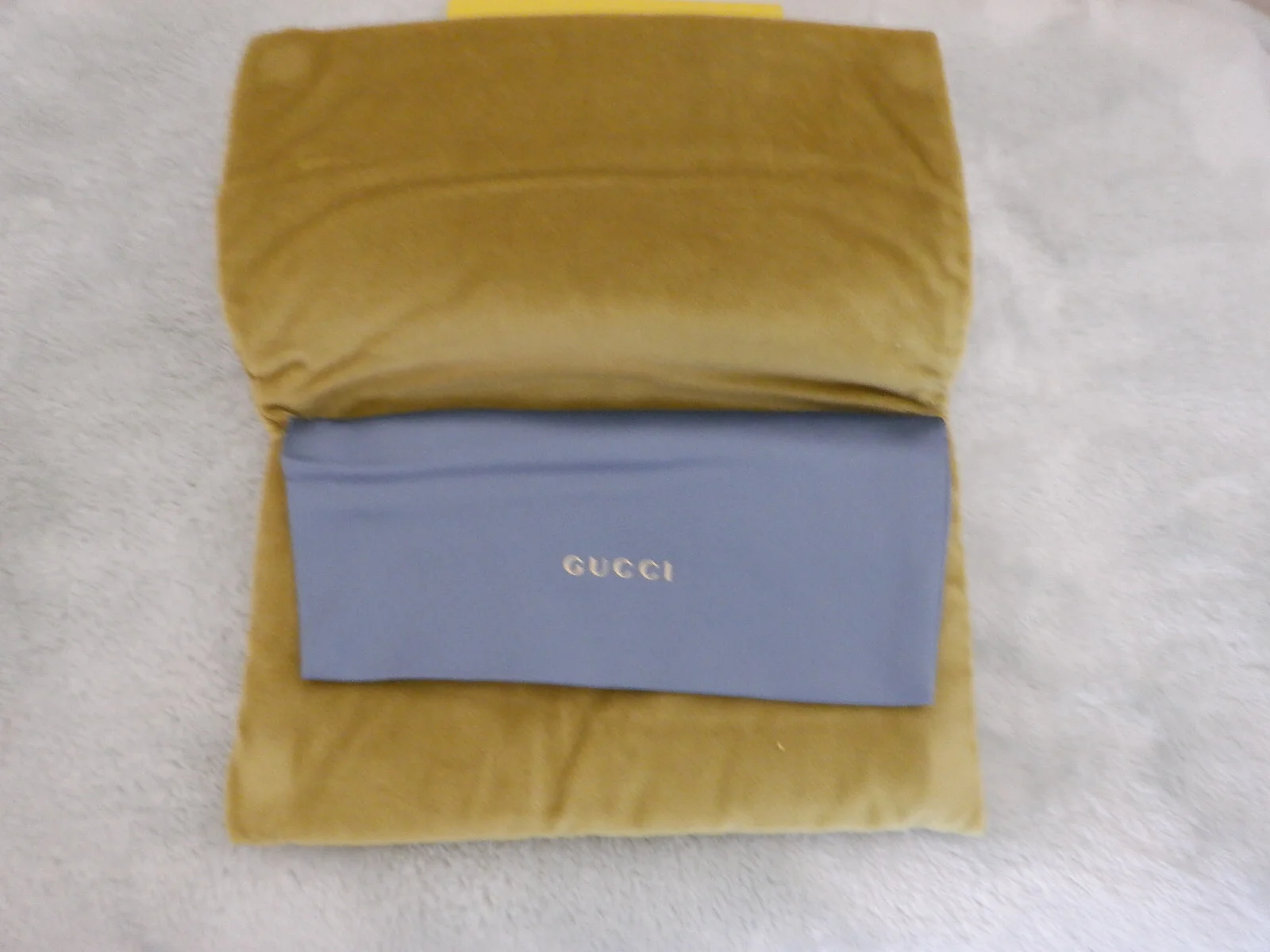 Gucci Velvet Soft Eyeglass and Sunglasses Case Green Lime New