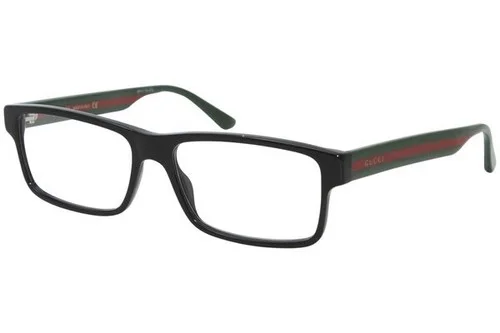 Gucci Web GG0752O 001 Black Green Frame Eyeglasses Men rectangular Large