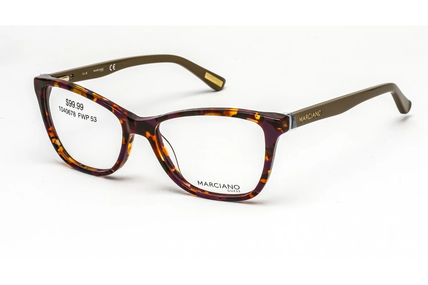 GUESS BY MARCIANO GM 02663 055 Eyeglasses Colored Havana Frame 53mm