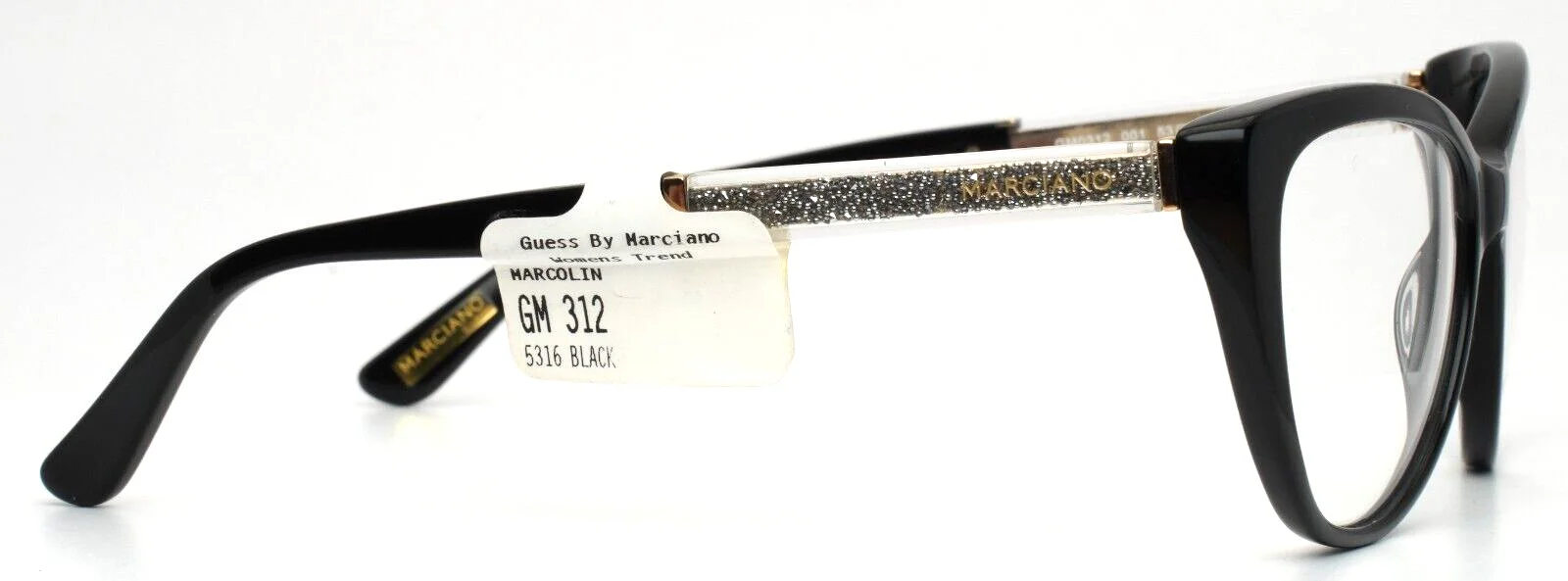 GUESS by MARCIANO GM0312 001 Black Womens Cat Eye Eyeglasses 53-16-135 B:41 4
