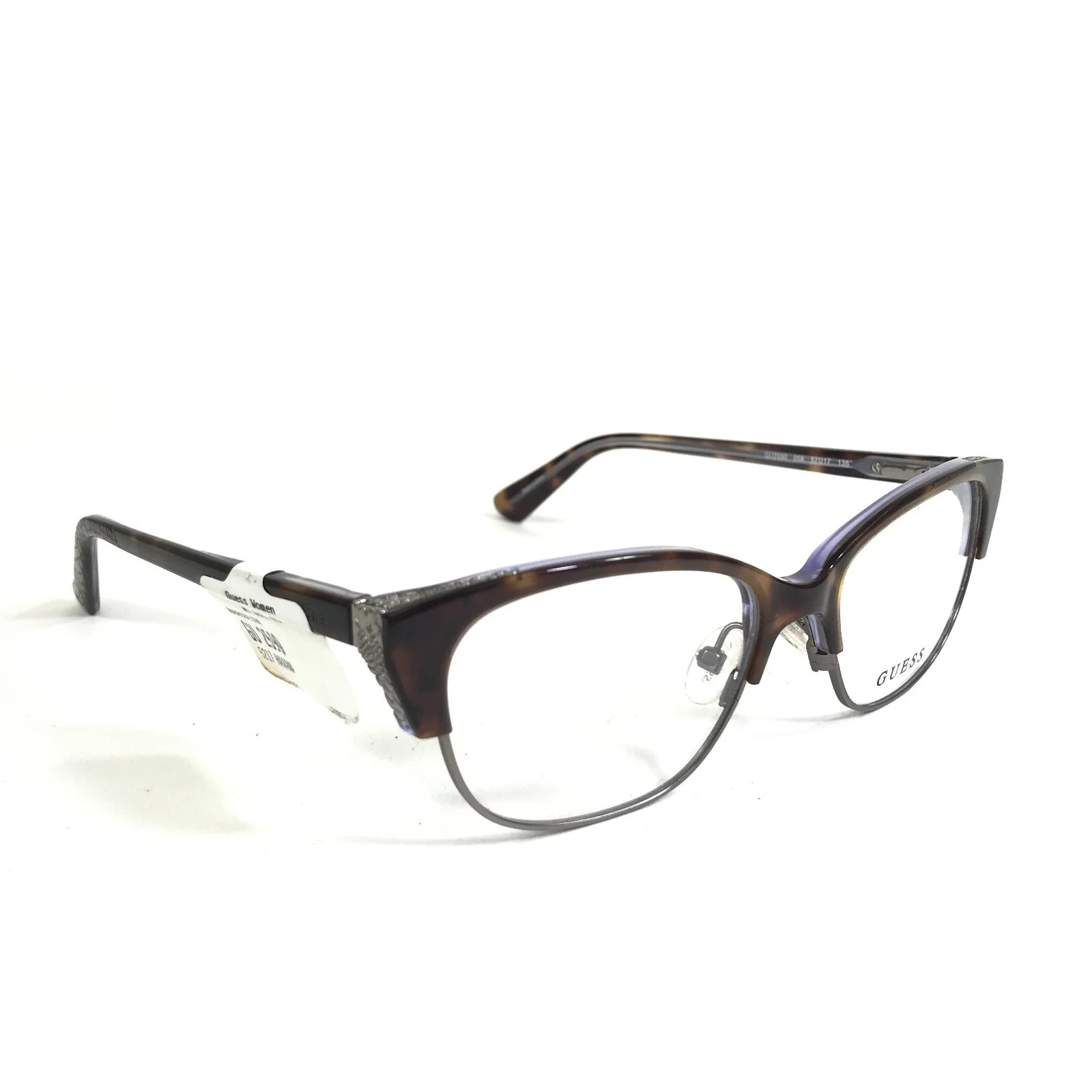 Guess Eyeglasses Frames GU2590 056 Gray Brown Tortoise Cat Eye 52-17-135 2