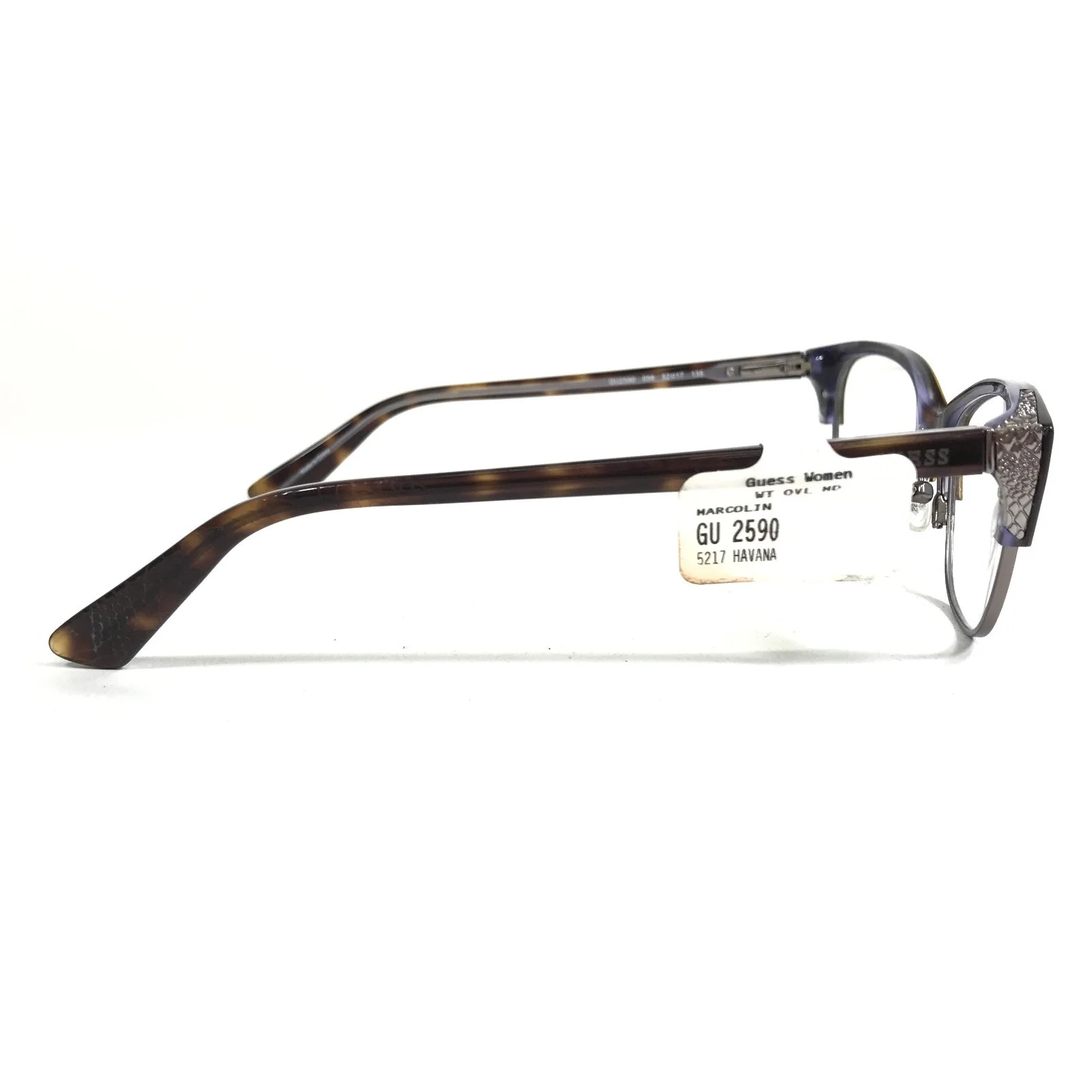Guess Eyeglasses Frames GU2590 056 Gray Brown Tortoise Cat Eye 52-17-135 3