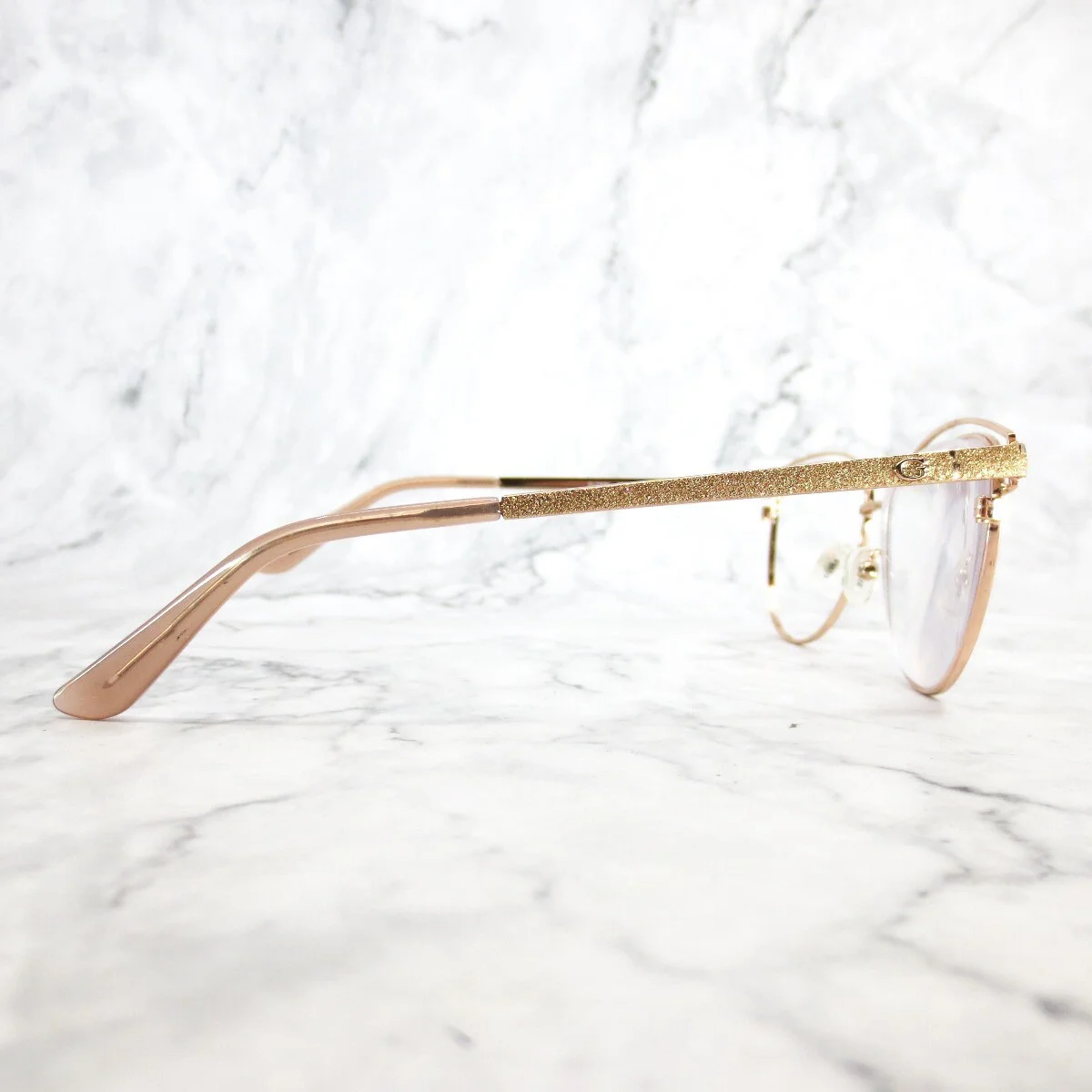 Guess Eyeglasses Frames GU2685 028 Pink Sparkly Gold Cat Eye Wire Rim 53-17-135 3