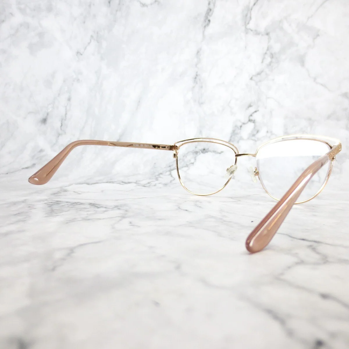 Guess Eyeglasses Frames GU2685 028 Pink Sparkly Gold Cat Eye Wire Rim 53-17-135 4