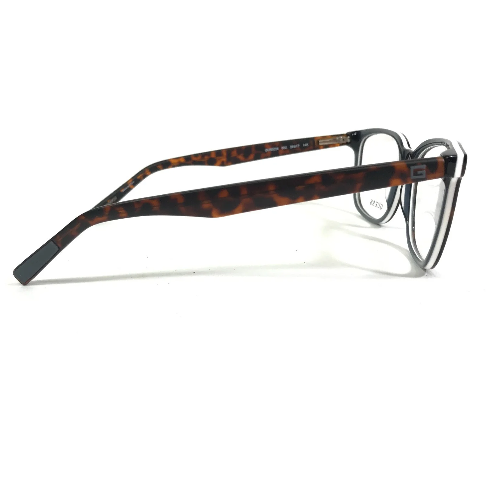 Guess Eyeglasses Frames GU50034 052 White Brown Tortoise Square 56-17-145 3