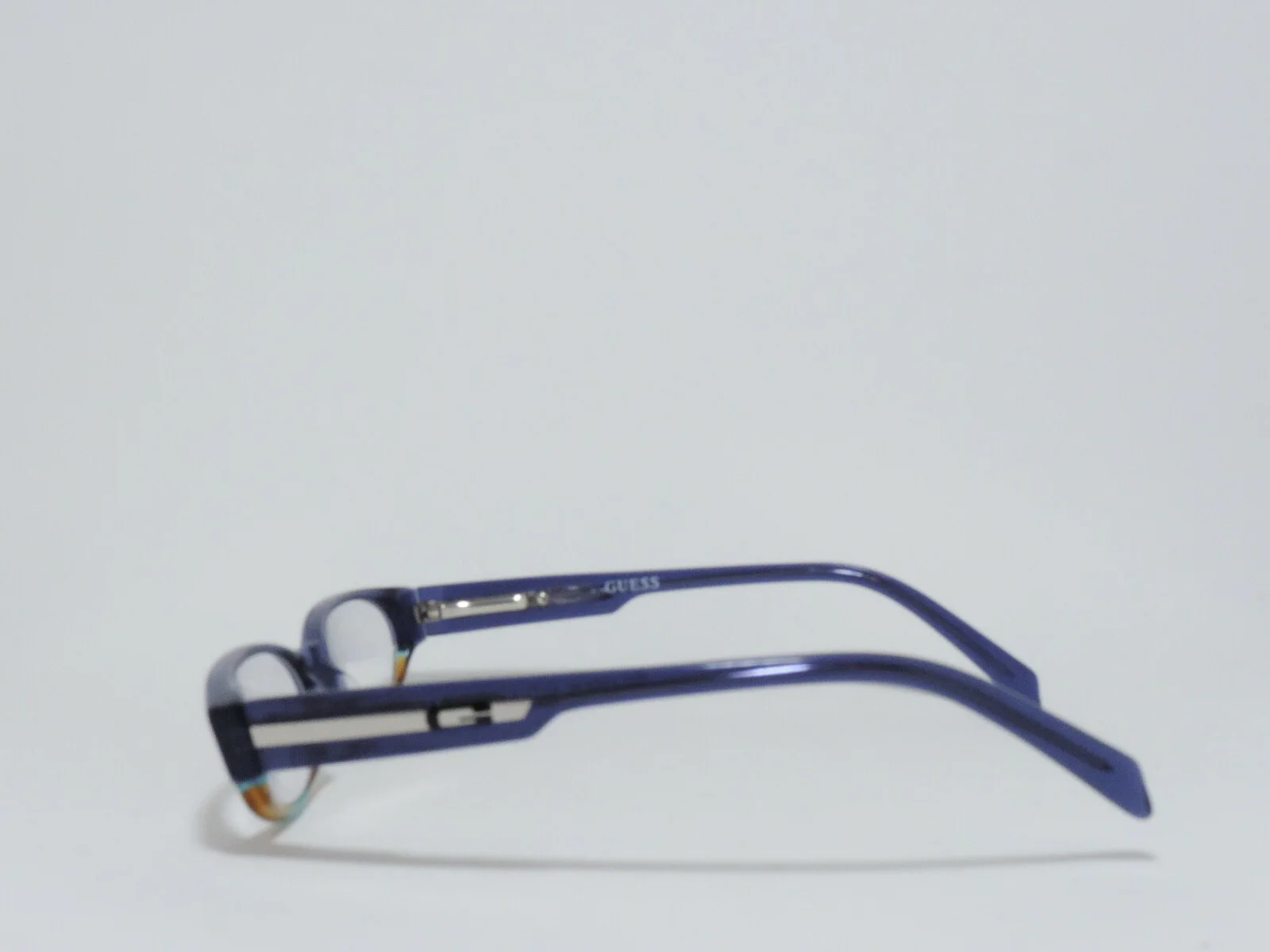 GUESS GU 1258 SLIM OVAL PLASTIC EYEGLASS FRAMES BLUE STRIPE 50-18-135 * 3