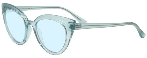 Guess GU7628 Cateye Blue Light Filter Eyeglasses in Frost Crystal Sky Blue 52 mm