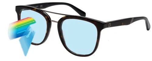 Guess GU7628 Cateye Blue Light Filter Eyeglasses in Frost Crystal Sky Blue 52 mm 4