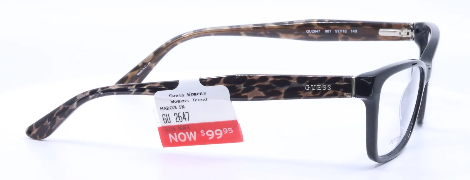 GUESS Petite Fit GU2647 001 Black Womens Square Full Rim Eyeglasses 51-16-140 4