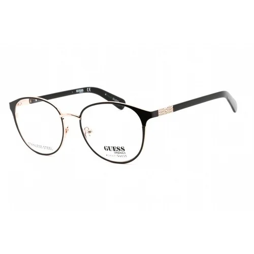 Guess Unisex Eyeglasses Clear Demo Lens Black/Other Metal Round Frame GU8254 005