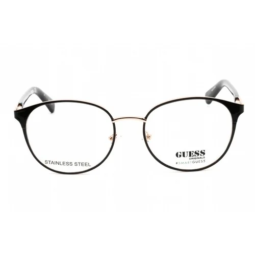 Guess Unisex Eyeglasses Clear Demo Lens Black/Other Metal Round Frame GU8254 005 2