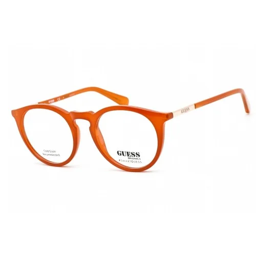 Guess Unisex Eyeglasses Full Rim Round Shape Orange Plastic Frame GU8236 044