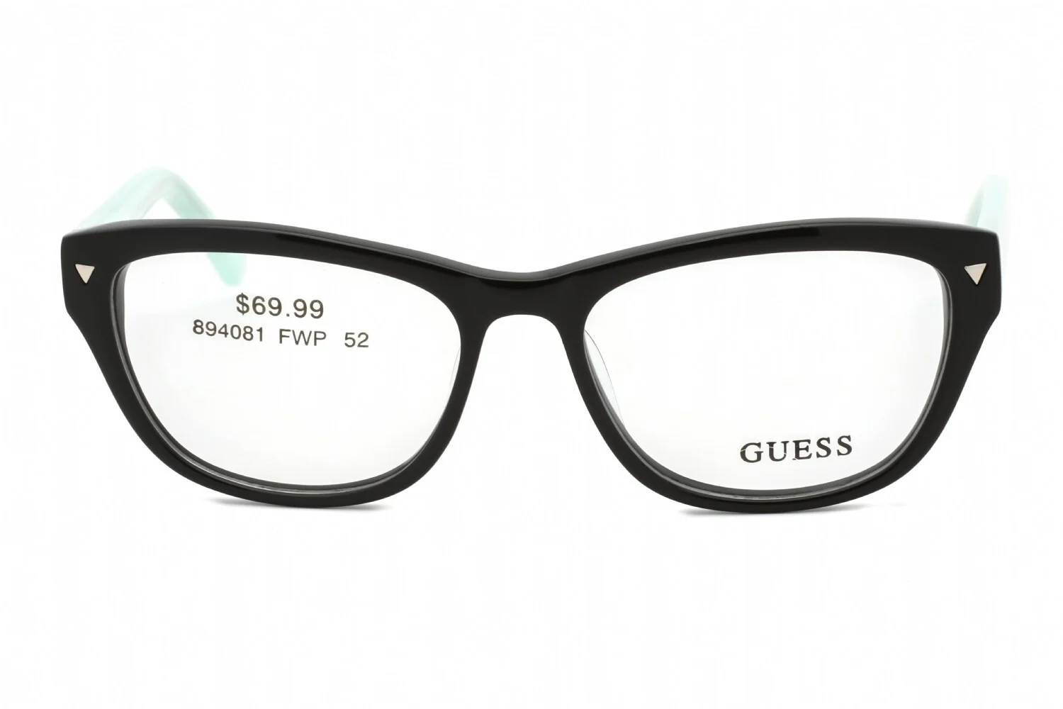 GUESS Women GU 2452 BKBL Black Blue Frame Rectangular Eyeglasses 52mm 2