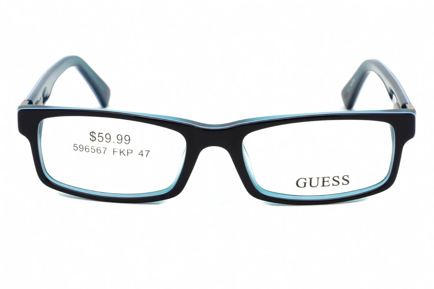 GUESS Women GU 9059 B24 Blue Black Frame Rectangular Eyeglasses 47mm 2