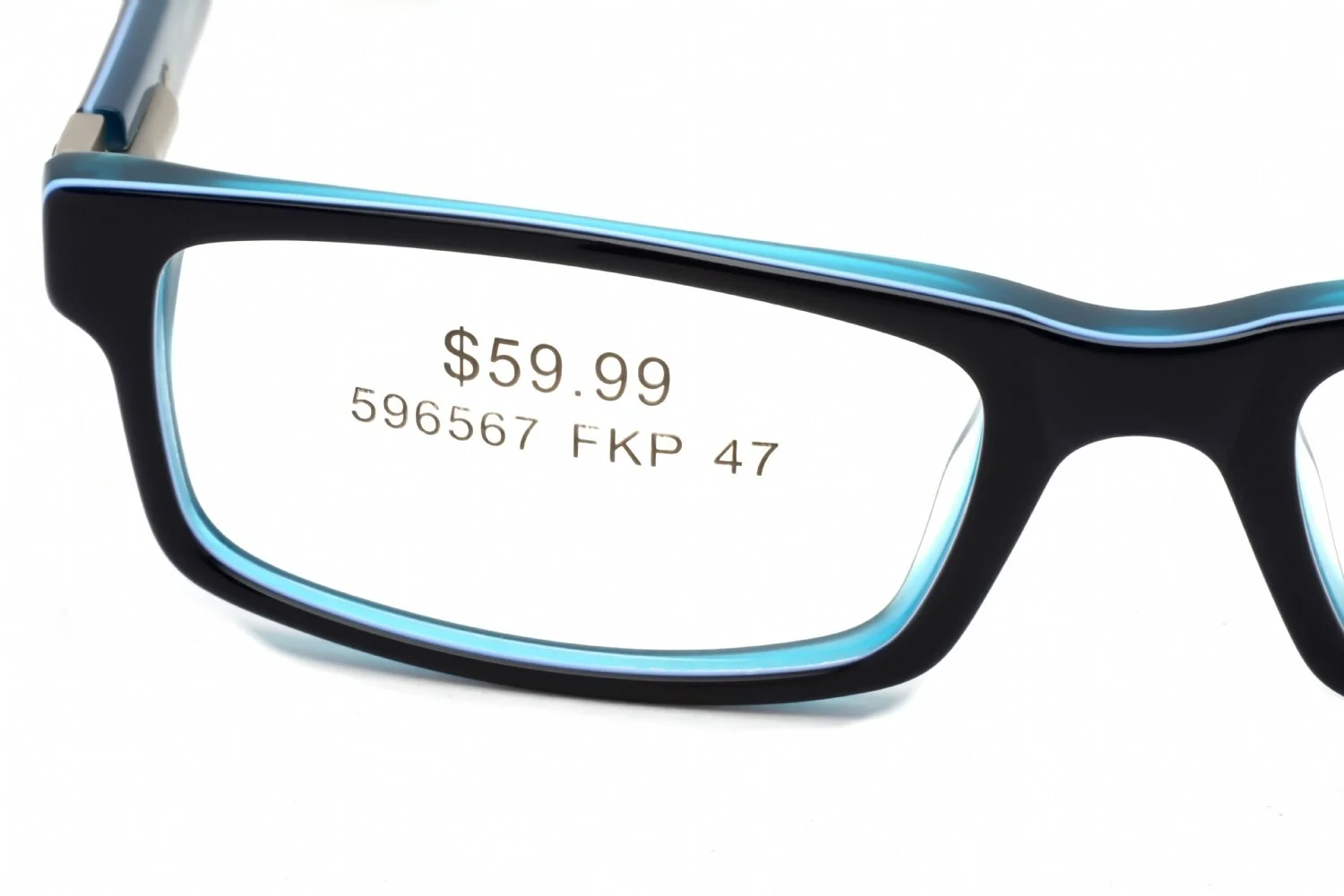 GUESS Women GU 9059 B24 Blue Black Frame Rectangular Eyeglasses 47mm 3