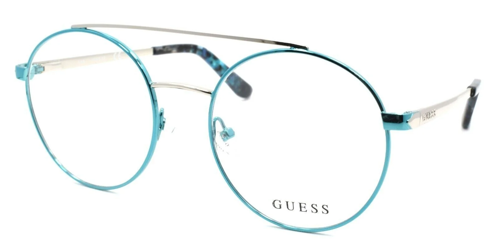 GUESS Women GU2714 084 Shiny Light Blue Round Frame Eyeglasses 50mm