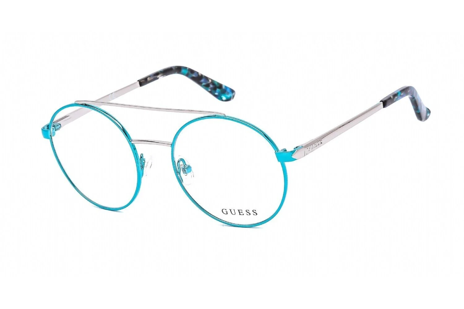 GUESS Women GU2714 084 Shiny Light Blue Round Frame Eyeglasses 50mm 3