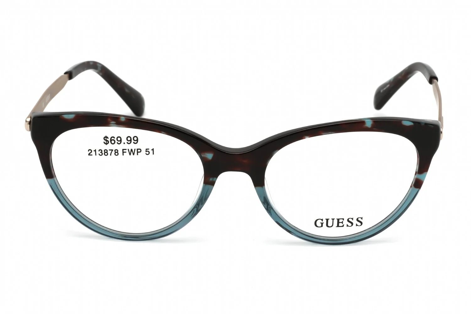 GUESS Womens GU2462-3 B24 Blue Black Cateye Frame Eyeglasses 51mm 2