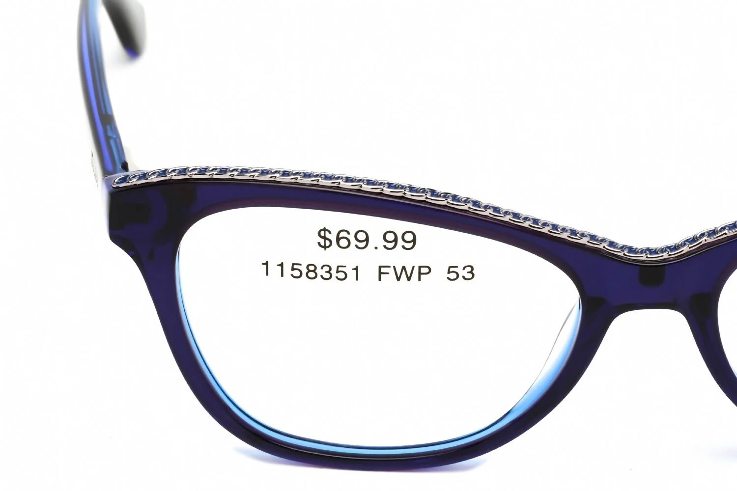 GUESS Womens GU2624-3 092 Blue Purple Rectangular Frame Eyeglasses 53mm 3