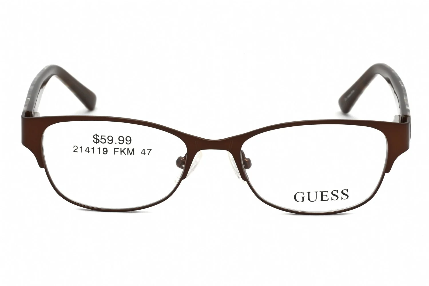 Guess Womens GU9123-3 Brown Animal Print Rectangular Eyeglasses 47mm 2