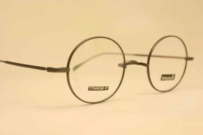 Gunmetal Glasses Frames Round-ish Retro John Lennon Eyeglasses Saddle Bridge