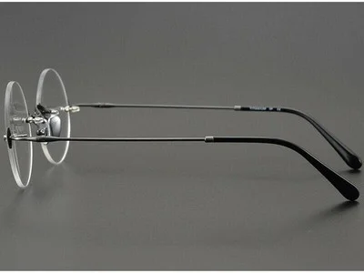 Gunmetal Rimless Glasses Steve Jobs Style Retro Frames 3