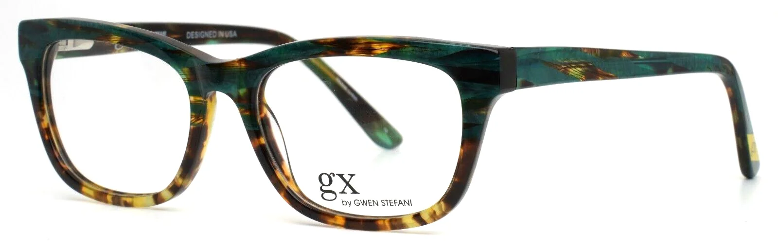 GWEN STEFANI GX802 GRN Green Tortoise Demi Womens Square Eyeglasses 49-16-135