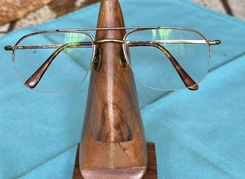 Halston 83 eyeglass eyewear Gold Aviator 1/2 Half rim, 56-18-140. VINTAGE