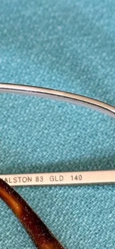 Halston 83 eyeglass eyewear Gold Aviator 1/2 Half rim, 56-18-140. VINTAGE 4