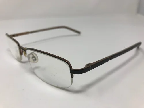 Halston Eyeglass Frames H237-90 Brown Metal 53-20-140mm Half Rim U460