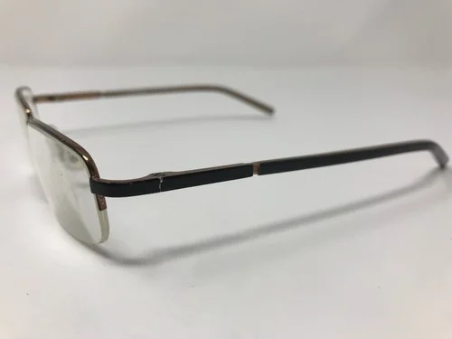 Halston Eyeglass Frames H237-90 Brown Metal 53-20-140mm Half Rim U460 2