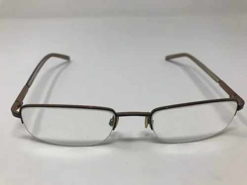 Halston Eyeglass Frames H237-90 Brown Metal 53-20-140mm Half Rim U460 3