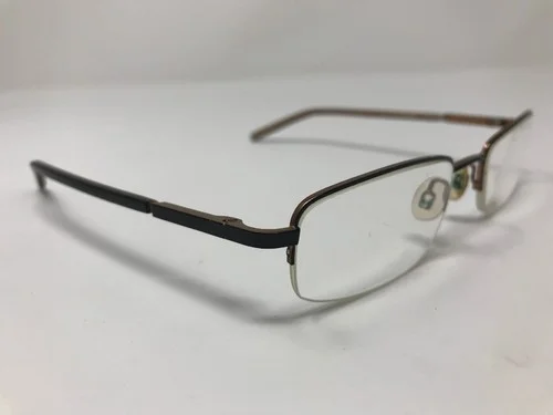 Halston Eyeglass Frames H237-90 Brown Metal 53-20-140mm Half Rim U460 4