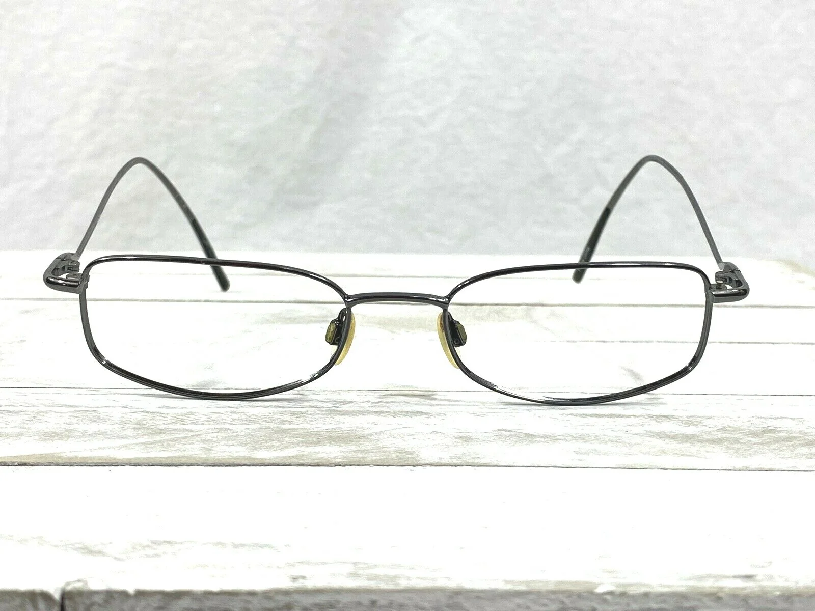 Halston H134 Col 60 Womens Rectangular Eyeglass Frames Silver 51▯18-135 2