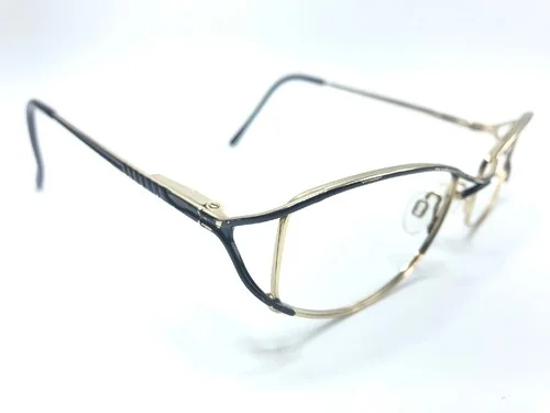 Halston H280 54mm Eyeglass Frames Designer 90 Gold/Black Frames Only 3489