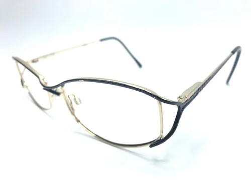 Halston H280 54mm Eyeglass Frames Designer 90 Gold/Black Frames Only 3489 3