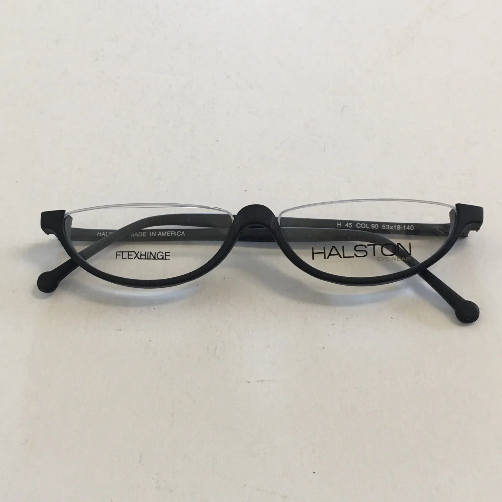 Halston H45 Coal Bottom Half Rim Eyewear Frames Glasses Eyeglass Womens Vintage 2