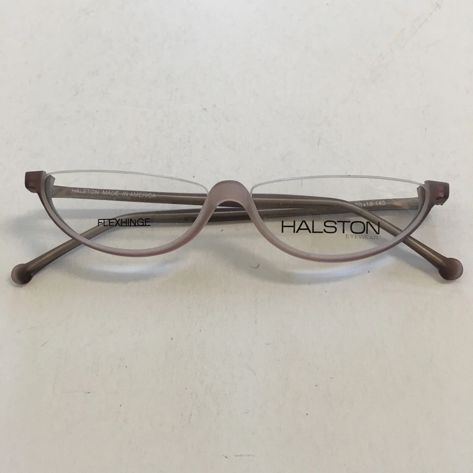 Halston H45 Tea Rose Half Rim Eyewear Frames Glasses Eyeglass Womens Vintage