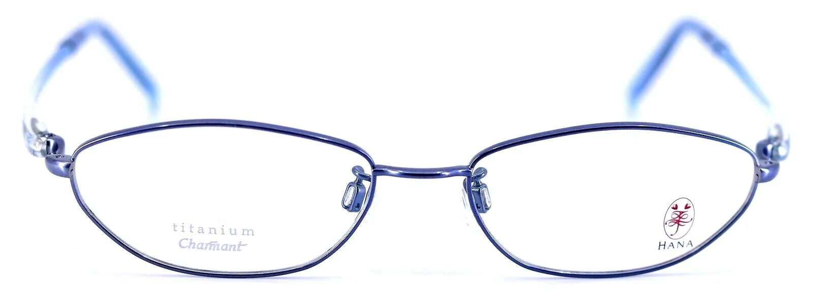 HANA By Charmant AA3868 BL Blue Titanium Oval Womens Eyeglasses Frames 52-16-135 2