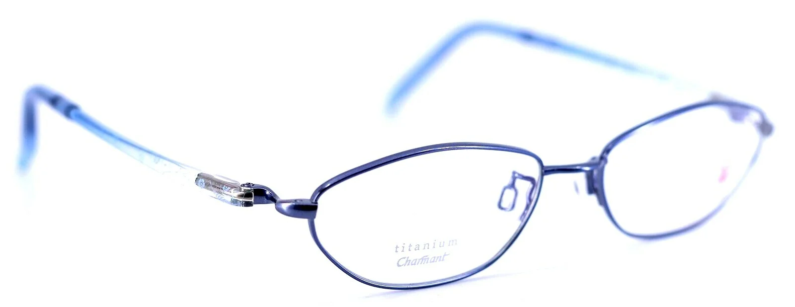 HANA By Charmant AA3868 BL Blue Titanium Oval Womens Eyeglasses Frames 52-16-135 3