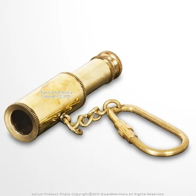 Handmade Brass Miniature Telescope Eyeglass Keychain