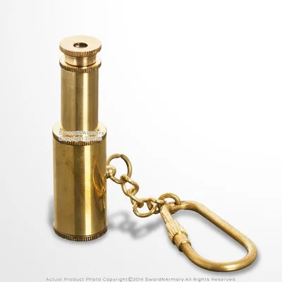 Handmade Brass Miniature Telescope Eyeglass Keychain 3