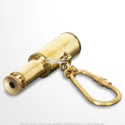 Handmade Brass Miniature Telescope Eyeglass Keychain 4